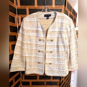 St. John Cream and Gold Bouclé Jacket